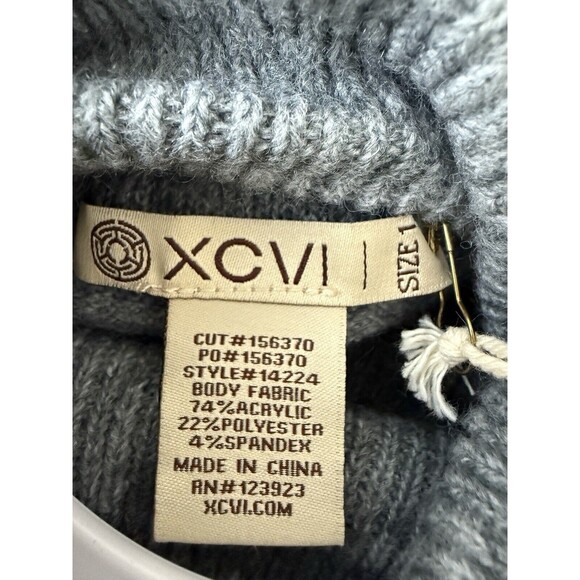 XCVI Cartwright Poncho Size 1 S/M Slate Grey Turtleneck Oversized NWT - Picture 5 of 6